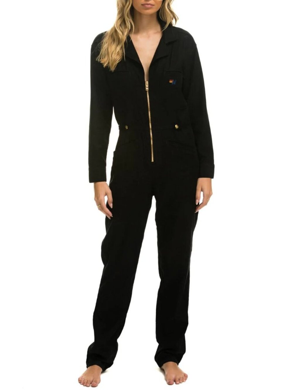 Aviator Nation Twill Flight Suit in Black Size Small